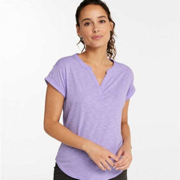Women's Streamside Tee, Short-Sleeve Splitneck - Picture 3 of 7